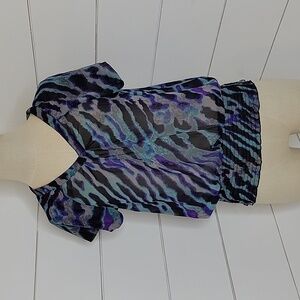 NWT Rock 47 medium zebra print sheer blouse Party! Club!